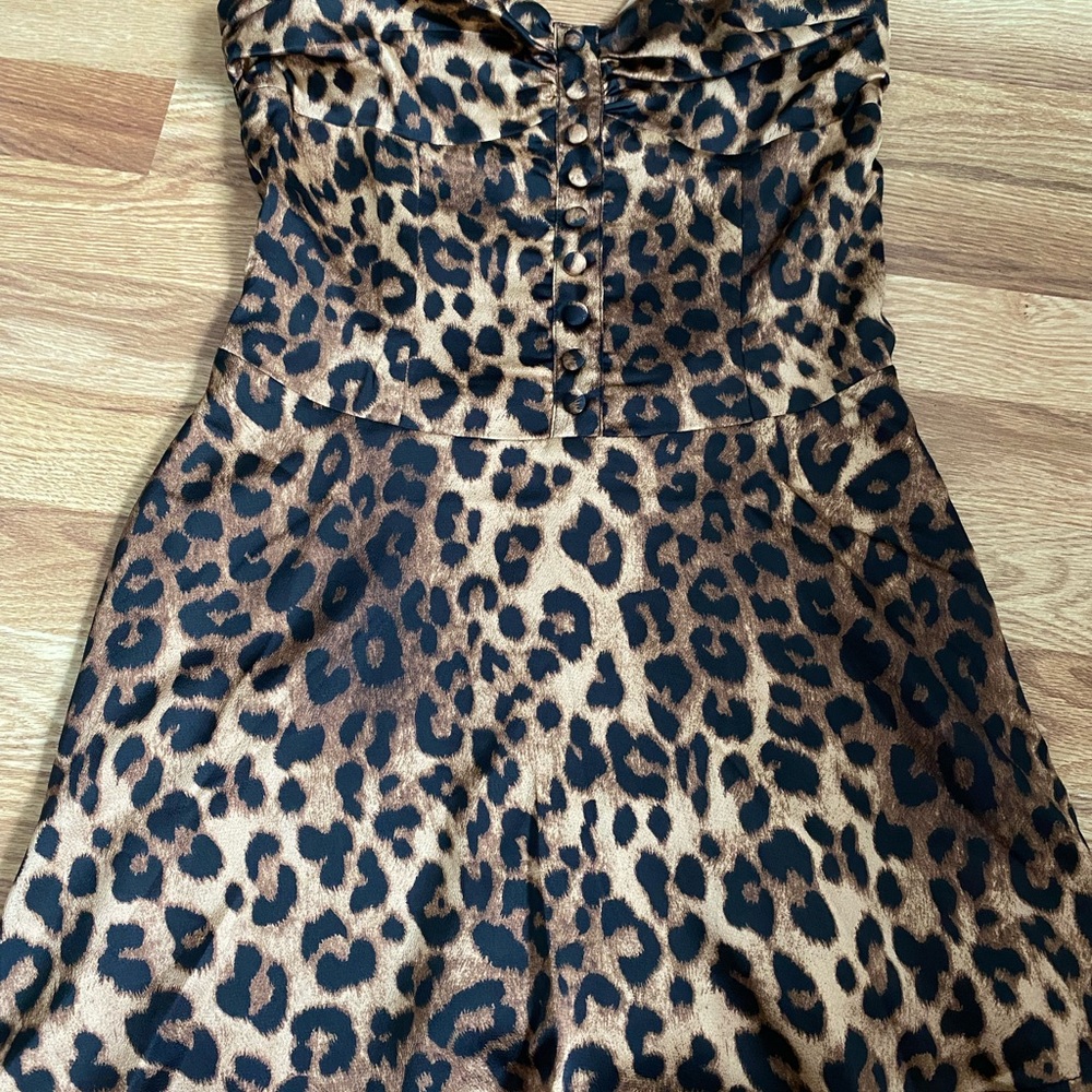 Leopard Print Strapless Jumpsuit